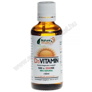 Nature&Vitality D3 vitamin cseppek 2000NE 500 adag 50 ml